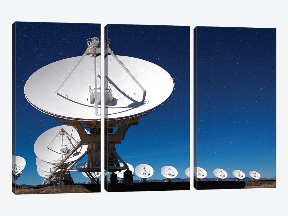 Radio telescopes at an Astronomy Observatory, New Mexico, USA II by Maresa Pryor 3-piece Canvas Artwork