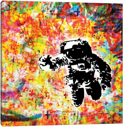 Space - Colors Canvas Art Print - Astronaut Art