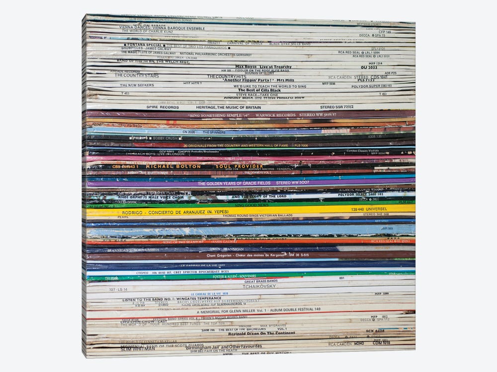 Vinyl Stack V by Morgan Paslier 1-piece Canvas Artwork