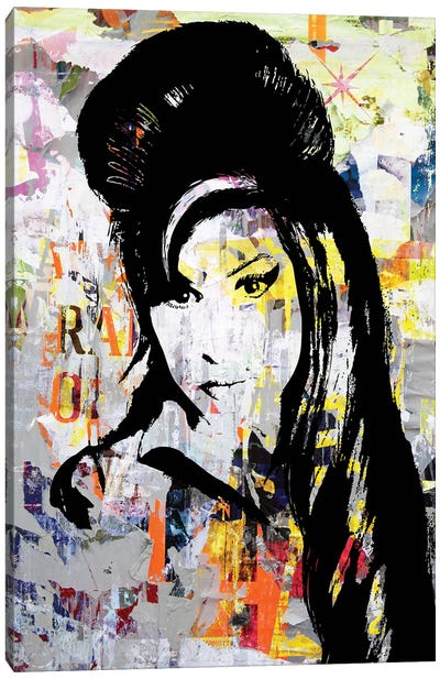 Amy Winehouse II Canvas Art Print - Morgan Paslier