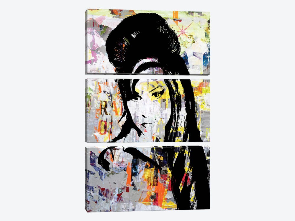Amy Winehouse II by Morgan Paslier 3-piece Canvas Print