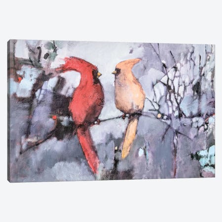 Winter Birds Canvas Print #MPT33} by Mary Pratt Canvas Wall Art