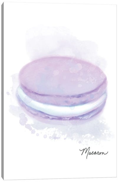 Dessert Macaron Lavender Canvas Art Print - Macaron Art