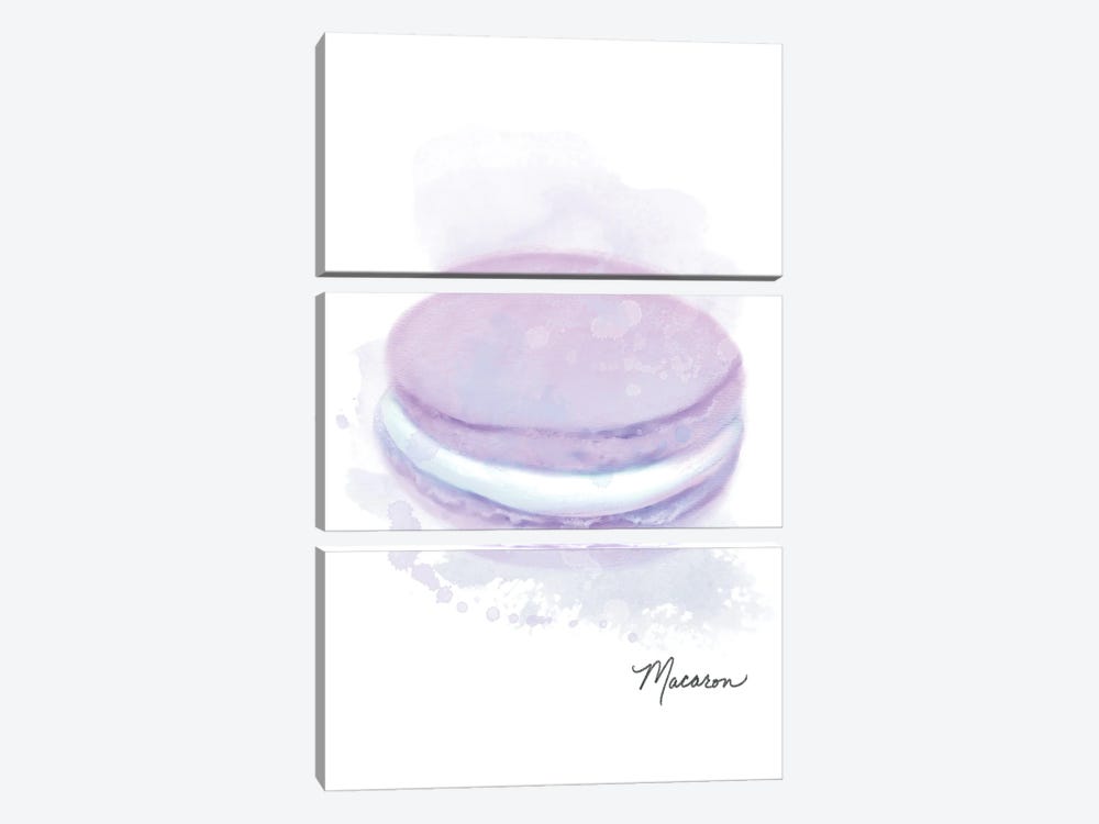 Dessert Macaron Lavender by Matthew Piotrowicz 3-piece Canvas Art Print
