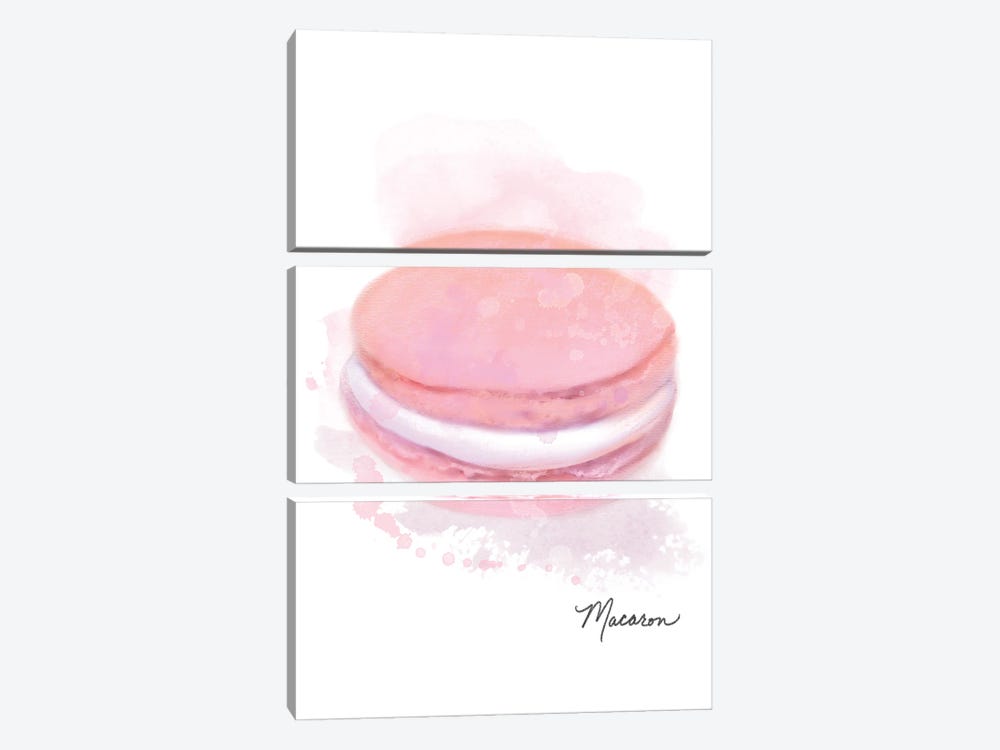 Dessert Macaron Pink by Matthew Piotrowicz 3-piece Canvas Artwork