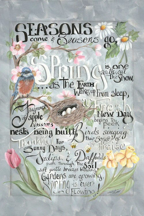Spring Words by Michele Musser canvas print