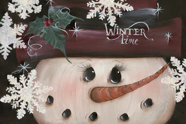 Winter Time Snowman by Michele Musser canvas print