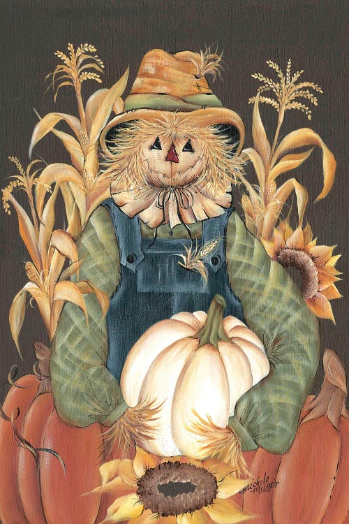Harvest Gathering Scarecrow by Michele Musser canvas print
