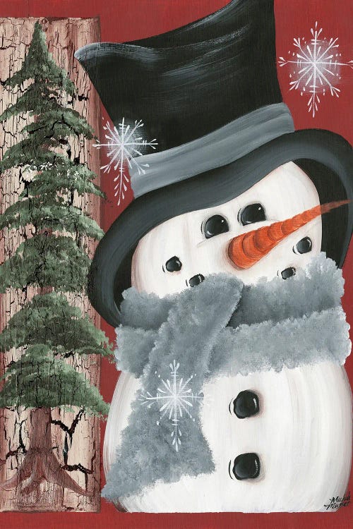 Smiley Snowman by Michele Musser canvas print
