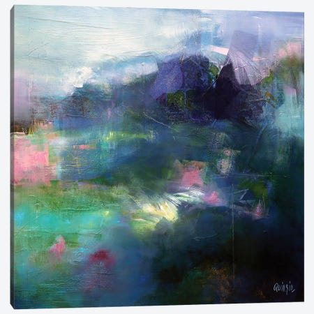 At The Edge of a Lake Canvas Print #MQZ2} by Marianne Quinzin Canvas Artwork
