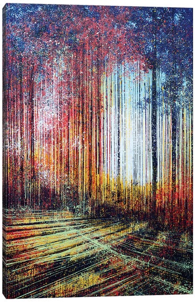 Sunlight Through The Trees Canvas Art Print - Abstract Landscapes Art
