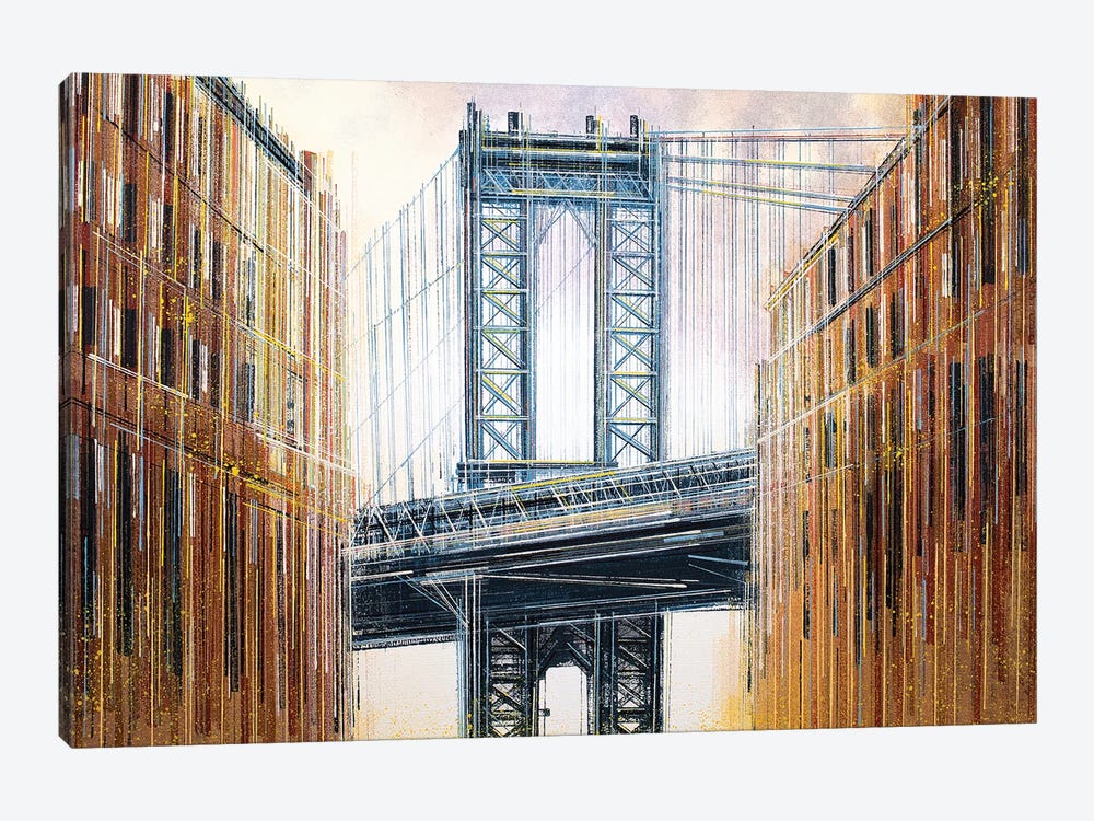 New York - The Manhattan Bridge At Sunset by Marc Todd 1-piece Canvas Art
