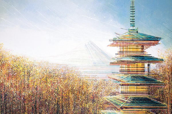 Pagodas: Autumn In Tokyo by Marc Todd