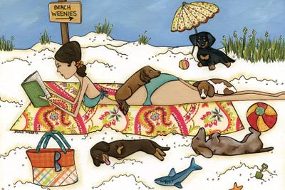 Beach Weenies by Jamie Morath metal wall art