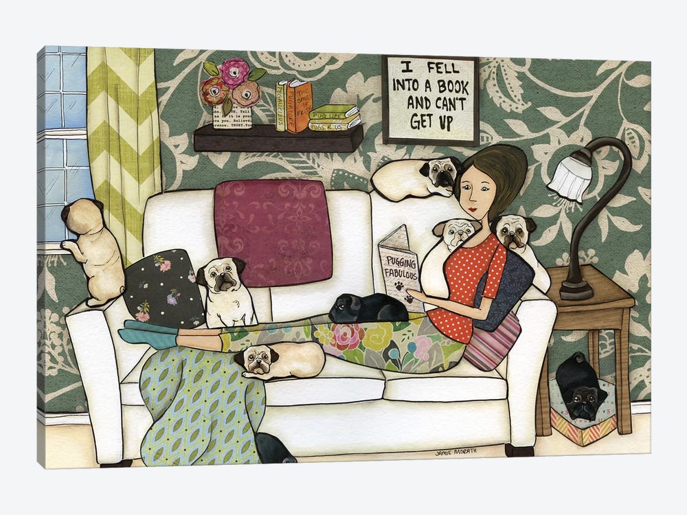 The Pug Book by Jamie Morath 1-piece Canvas Art Print