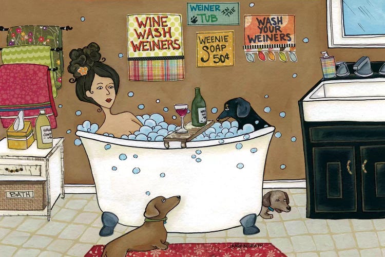 Weiner In The Tub by Jamie Morath wall art
