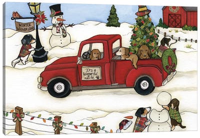Winter Wienerland Canvas Art Print - Farmhouse Christmas Décor