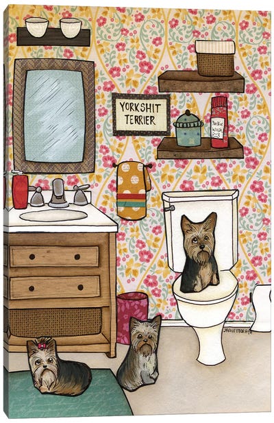 Yorkshit Terrier Canvas Art Print - Crude Humor Art