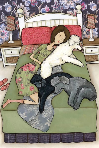 Home For The Holidays: Napping Poodles by Jamie Morath