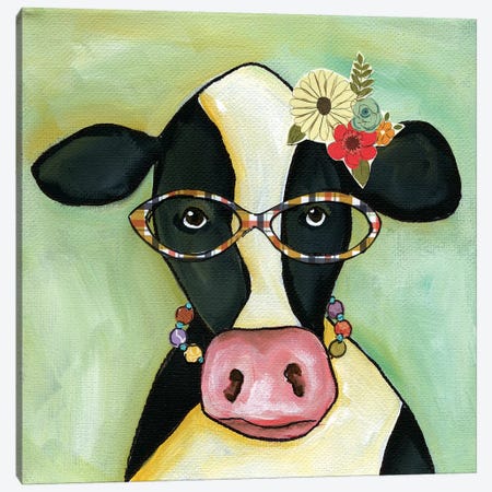 Cow Janice Canvas Print #MRH137} by Jamie Morath Art Print