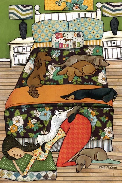 Dachshunds: Bed of Wieners by Jamie Morath