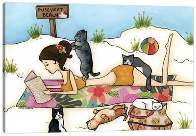 Pussycat Beach Canvas Art Print - Jamie Morath
