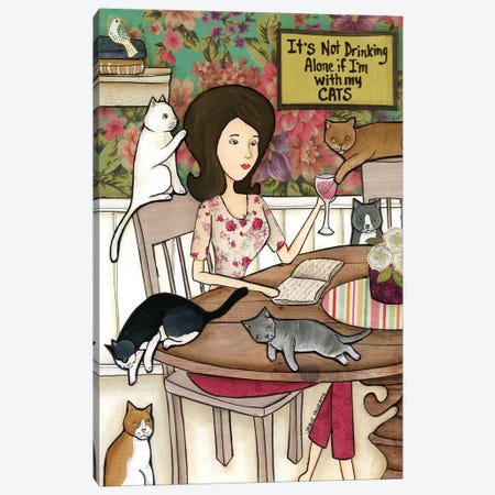 With My Cats Canvas Print #MRH177} by Jamie Morath Canvas Print