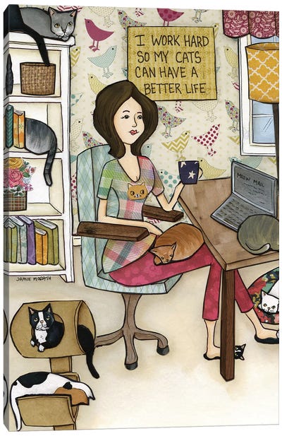 Cats Better Life Canvas Art Print - Jamie Morath