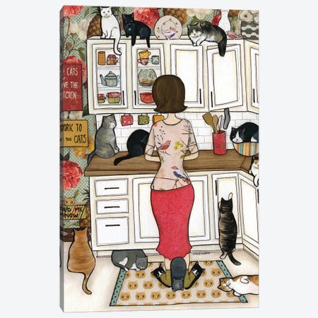 Feed The Cats Canvas Print #MRH186} by Jamie Morath Canvas Art