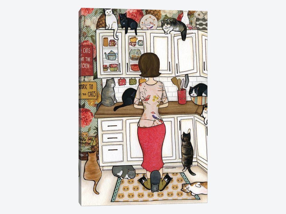 Feed The Cats by Jamie Morath 1-piece Canvas Art Print