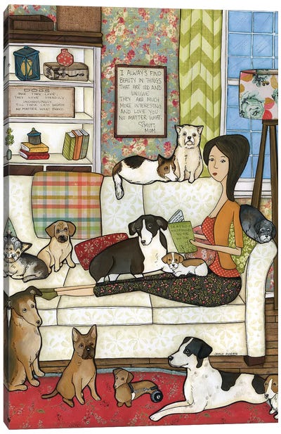 Mutt Mom Canvas Art Print - Animal Rights Art