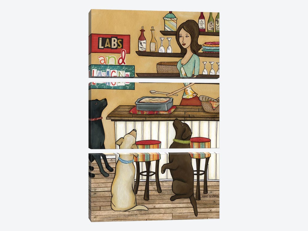 Labs And Lasagna by Jamie Morath 3-piece Canvas Artwork