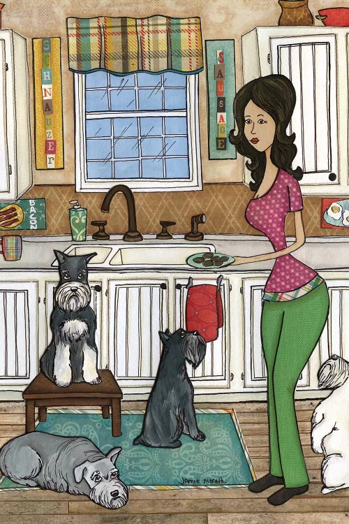 Schnauzers And Sausage by Jamie Morath wall art