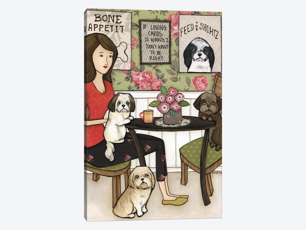 Feed The Shihtz by Jamie Morath 1-piece Canvas Wall Art