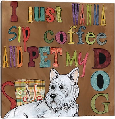 Pet My Dog Canvas Art Print - Pet Adoption & Fostering Art