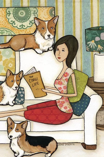 The Corgi Life by Jamie Morath metal wall art
