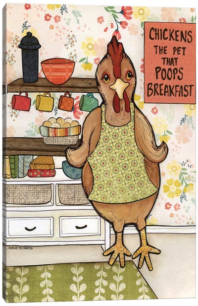 Chicken Poop Canvas Art Print - Chicken & Rooster Art