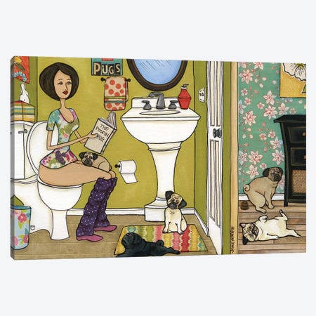 The Poopin Pug Canvas Print #MRH239} by Jamie Morath Canvas Print