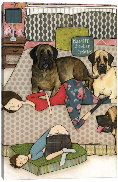 Mastiff Slobber Cuddles Canvas Art Print - Jamie Morath