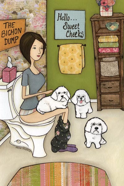 The Bichon Dump by Jamie Morath framed wall art