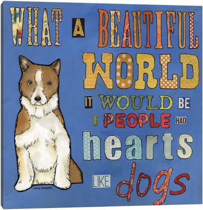 Hearts Like Dogs Canvas Art Print - Pet Adoption & Fostering Art