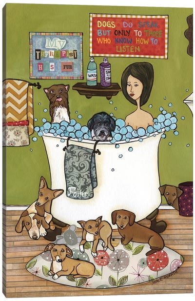 Foster Theraphy Canvas Art Print - Pet Adoption & Fostering Art