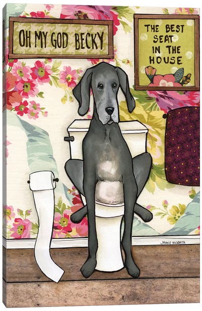 Omg Becky Canvas Art Print - Bathroom Humor Art