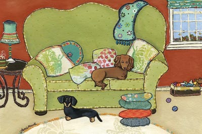 Dachshund Love by Jamie Morath metal wall art