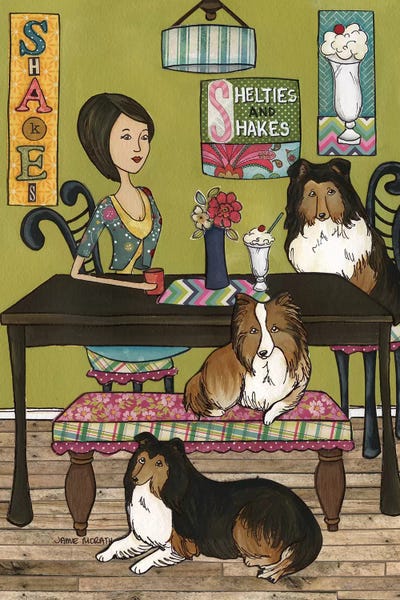 Shelties And Shakes by Jamie Morath multi panel art