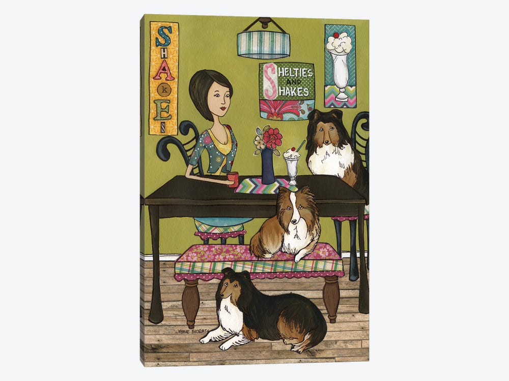 Shelties And Shakes by Jamie Morath 1-piece Canvas Artwork