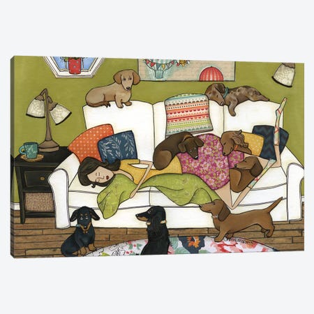 Couch Wieners Canvas Print #MRH290} by Jamie Morath Canvas Print