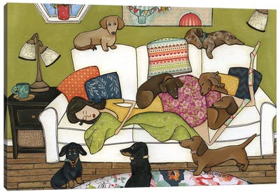 Couch Wieners Canvas Art Print - Jamie Morath