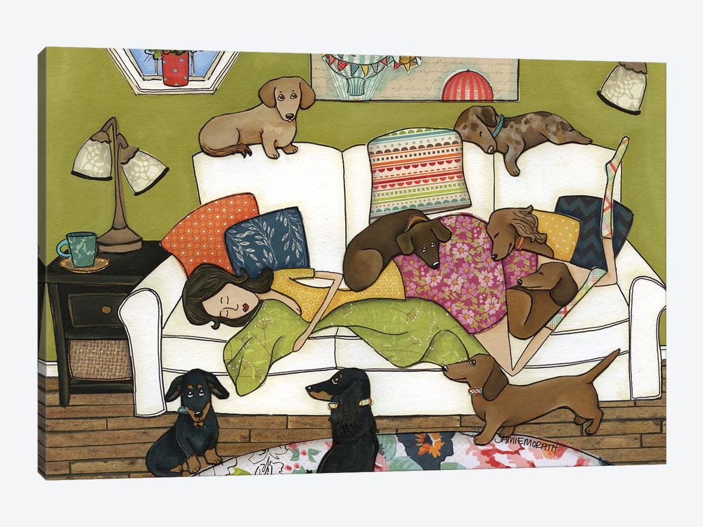 Couch Wieners by Jamie Morath 1-piece Canvas Artwork