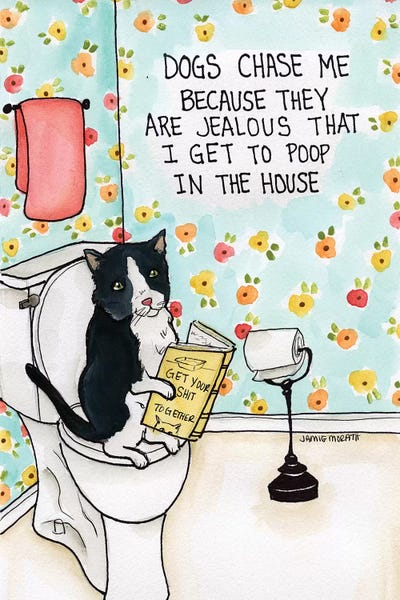 Bathroom Humor: Dogs Chase Me by Jamie Morath